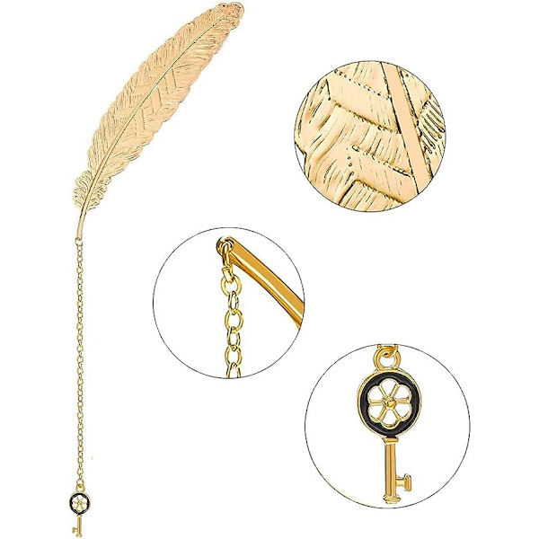 11,4*2,3cm Metalliset Kirjanmerkit Höyhenkirjanmerkit Kirjanmerkki Luova