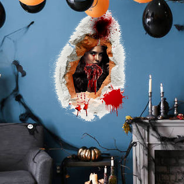 Uudet Halloween-ikkunatarrat, suuret pelottavat demonitarrat
