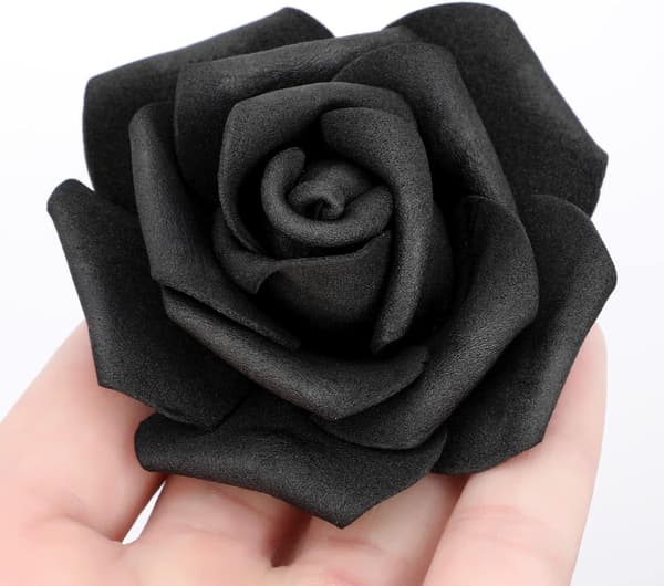 50 Stykker (Sort) Kunstige Rose Blomster, Kunstige Blomster til