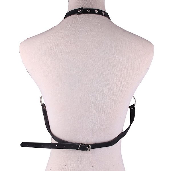 1 st (Svart) punk-inspirerad läderhalsband för kvinnor, sexig string