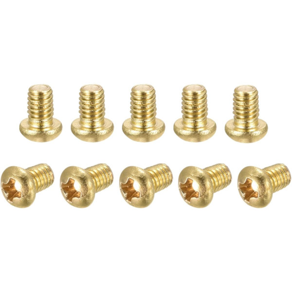 10 stk Messing Maskinskruer, M4*6mm, Phillips Hoved Fastgørelsesskruer