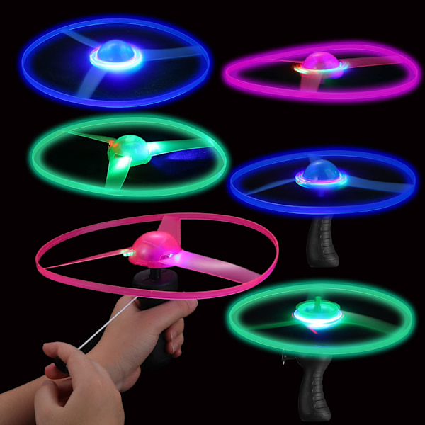 6 lentävää LED-köysi lelua