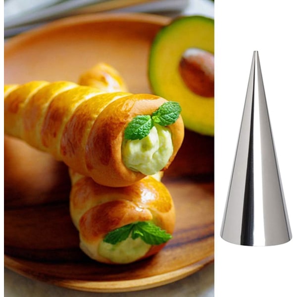 5 stk. koniske rør koniske rulleforme i rustfrit stål spiral