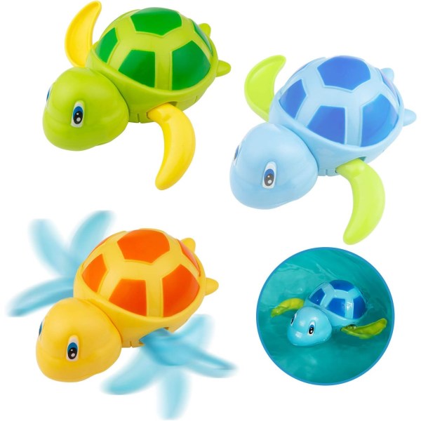Babybadelegetøj, 3 stykker Skildpaddedyrsbadelegetøjssæt, babybadekar