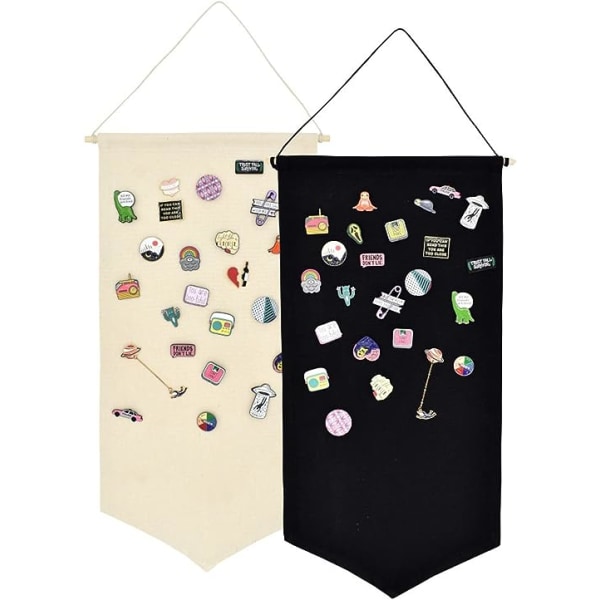 2 väggmonterade märkesdisplayer canvas Emblempins-serie display
