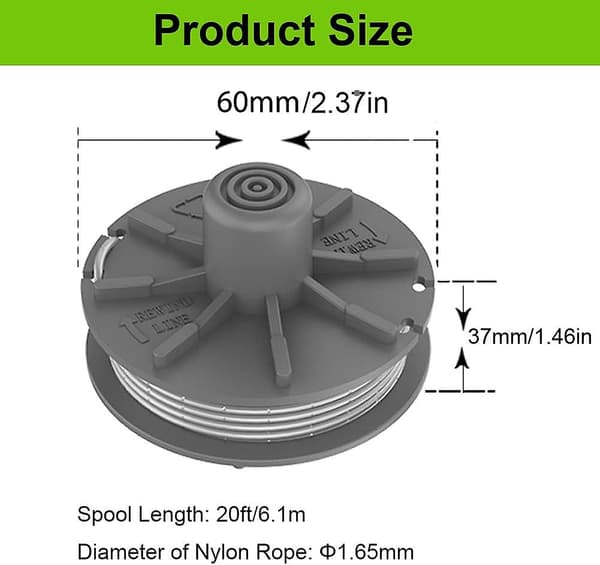 Trimmer Line Spool, 4 stk. Spole til Turbo String Trimmer 5307-20 6m Cord Erstatning Grass Trimmer Spool til Gardena