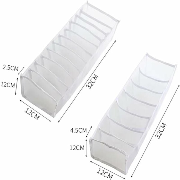Foldbar skuffeorganizer - 2 stk. undertøjsskuffe, tøjskuffeopbevaring