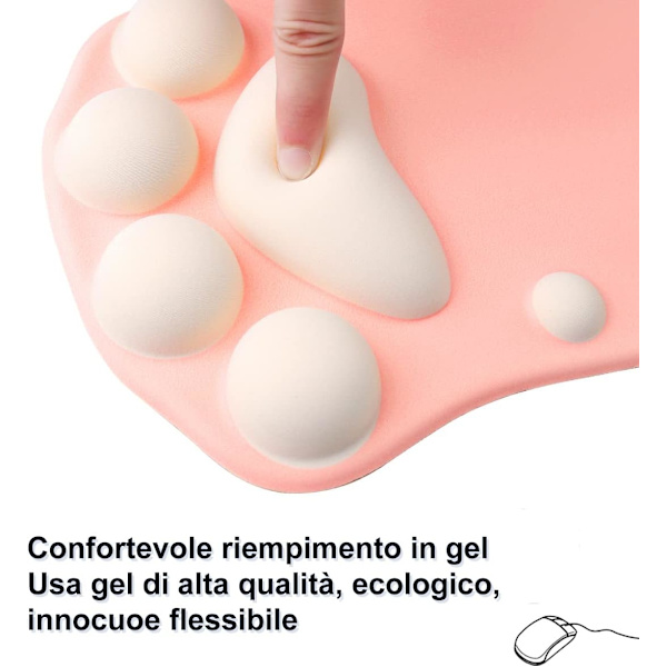 1 kattepote musematte med håndledsstøtte, bærbar ergonomisk anti