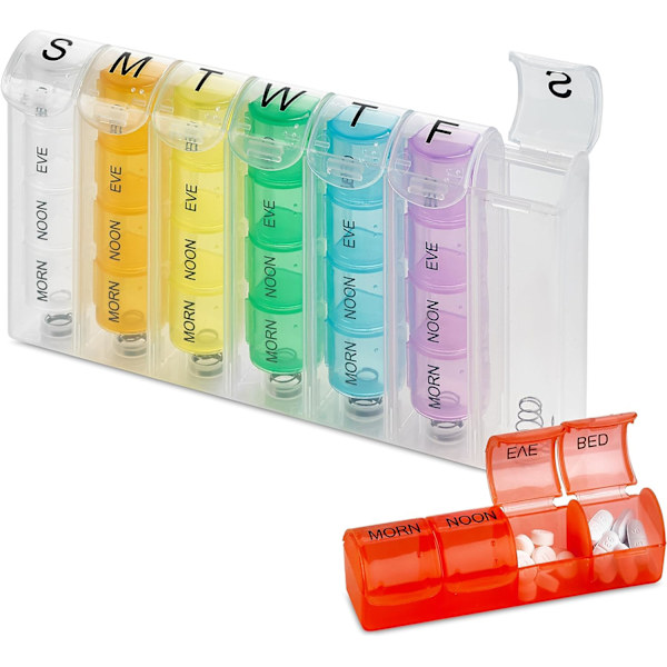 1 kpl (seitsemän väriä) Viikoittainen Pill Organizer - Pill Planners for