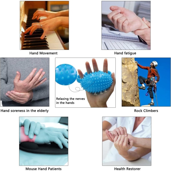 1 st gripboll, handmassageboll med mjuka taggar, finger