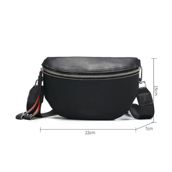 Sort skuldertaske, 22cm × 15cm × 7cm, moderigtig afslappet blød