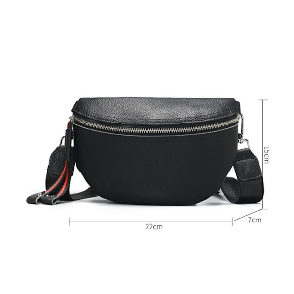 Svart axelväska, 22cm × 15cm × 7cm, mode casual mjuk