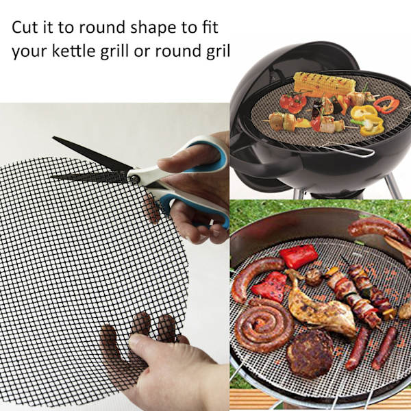 4 stk grill, grillnett, gjenbrukbar og kuttbar matlagingsmatte,