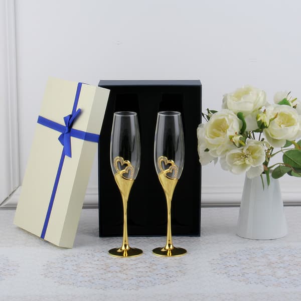 1 Set (2 st) Premium Champagne-glas, Bröllop/Festsamtal,