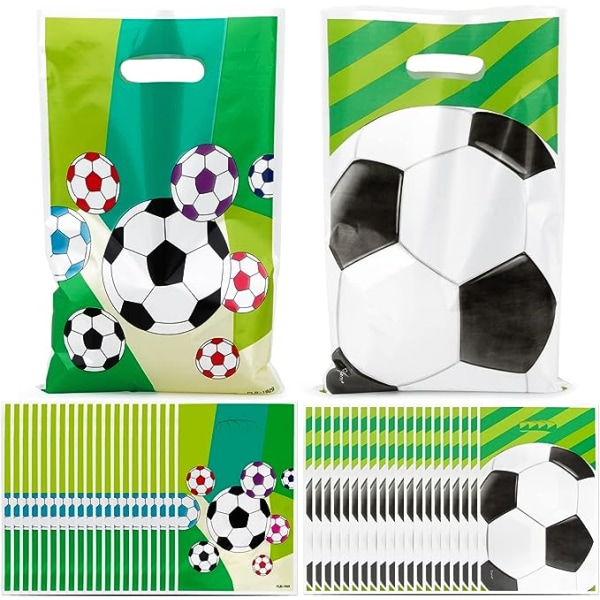 20 stk Gaveposer 25 x 17cm Fotball Motiver Gaveinnpakningsposer