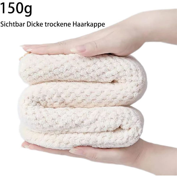 Tjock hårtork med knapp, mikrofiberhandduk, torkhatt och