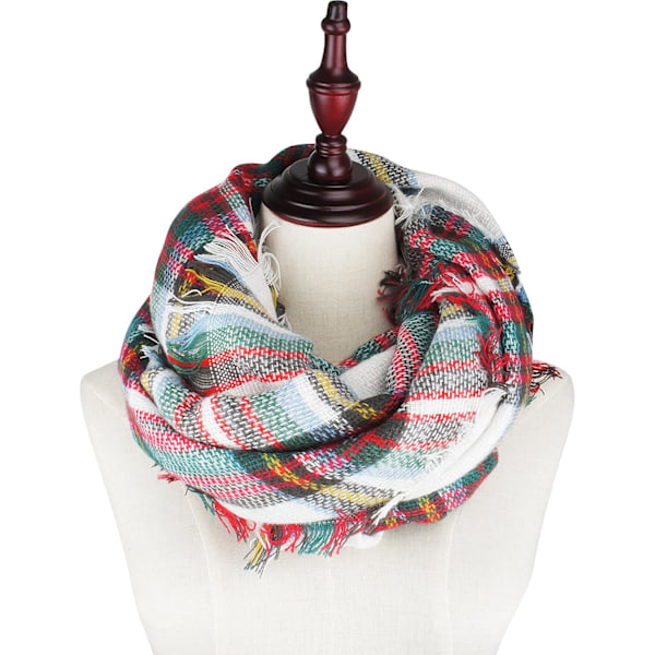 Klassisk Efterår/Vinter Kvinder Tartan Tassel Sjal Varmt Blødt Tykt Stort Sjal