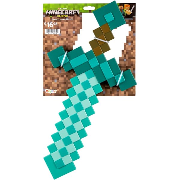 Minecraft Svärddräkttillbehör, Diamantsvärd från Minecraft, One Size
