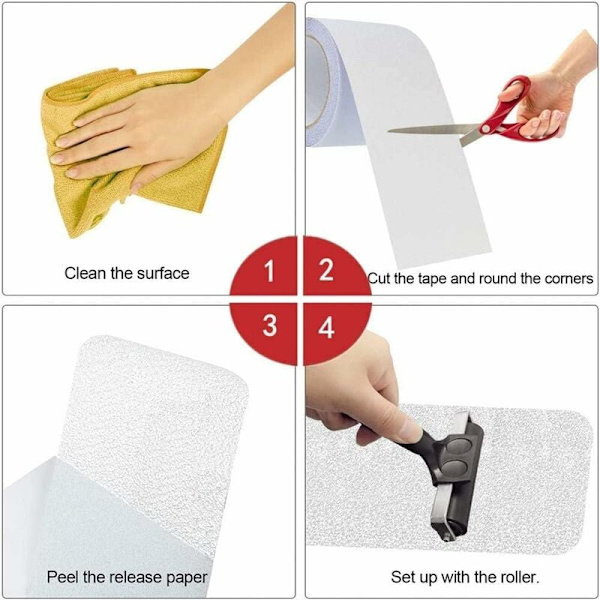15-pack halkfria trappsteg 14 x 80 cm, transparent tejp, antihalkremsor, säkerhetsetiketter för inomhus- och utomhustrappa, ramper och gångvägar