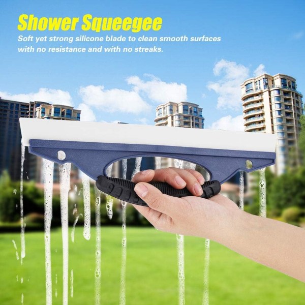 1 Stycke Blå Duschsqueegee, Fönster- och Dörrglas Squeegee
