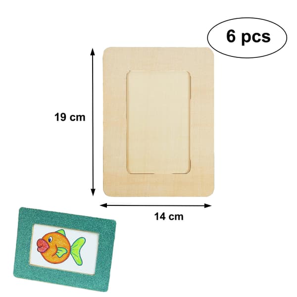 6 st DIY Träfotoram Naturträram Träbarns