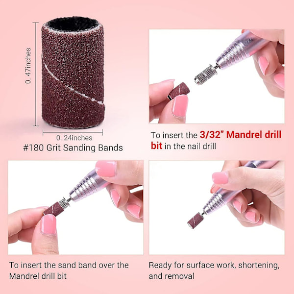 100 st High Quality Sleeve Bits för Nagelfilning och Nagelbandspushning
