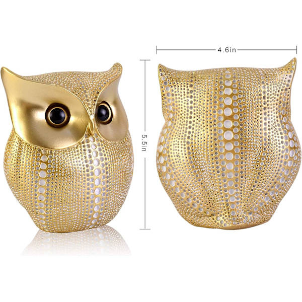 Uggla Staty Heminredning - Vit Guld, Retro Buho Uggla Figurer för