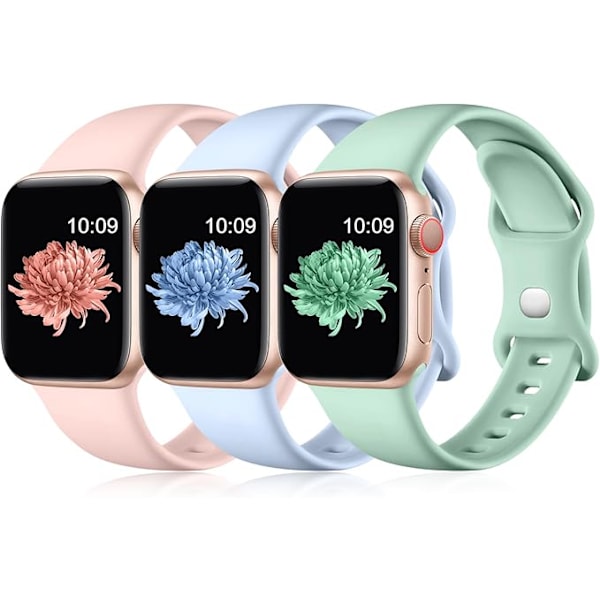 Set of 3 Bands Compatible with Apple Watch 42mm, 44mm, 45mm, 49mm