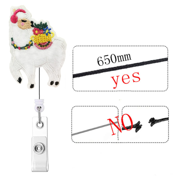 3-pack Broderade Lata Sloth Alpaca Filt Teleskopisk Spänne