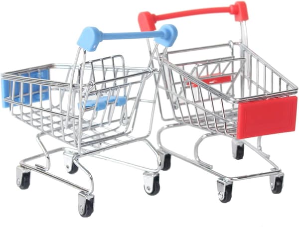 Mini indkøbsvogn legetøj, Trolley model legetøj, bordplade mini opbevaring