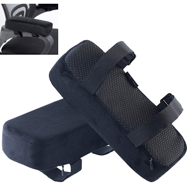 (Svart) 5CM ekstra tykk bilstol armlene pute albue pute stress lettelse kontorstol gaming stol armlene memory f