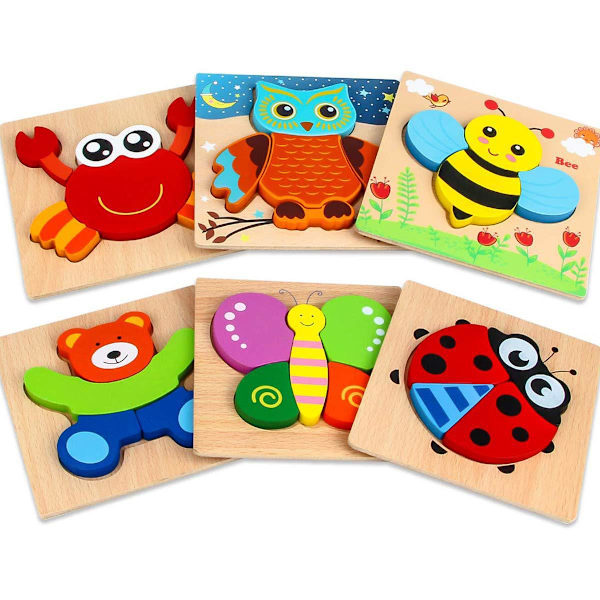 6-pack Kombination Handgrepp Pussel Cartoon Tredimensionell