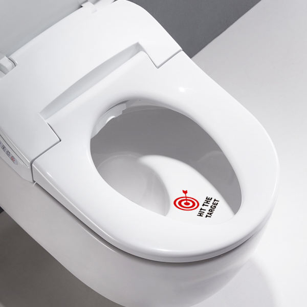 2 stk. HIT THE TARGET Dekal BADEVÆRELSE TOILET Potte Sæde Drenge