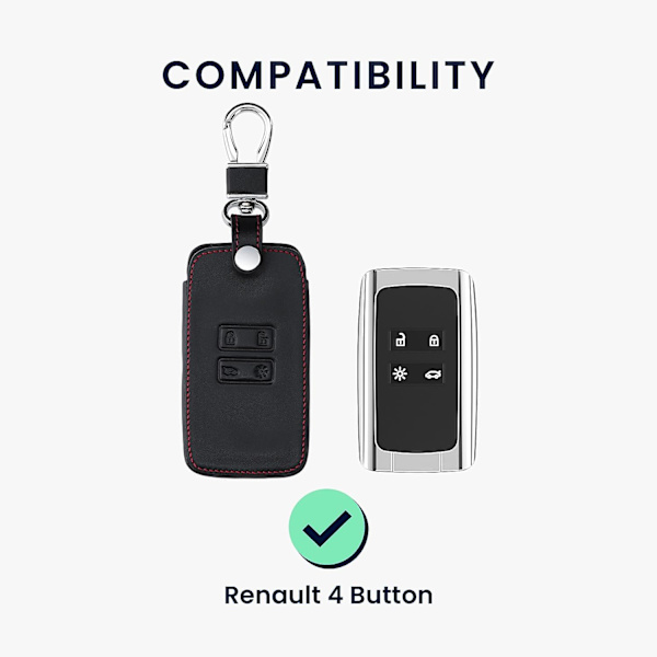 Bilskalskal Kompatibel med Renault 4-knaps Smart Key (Kun
