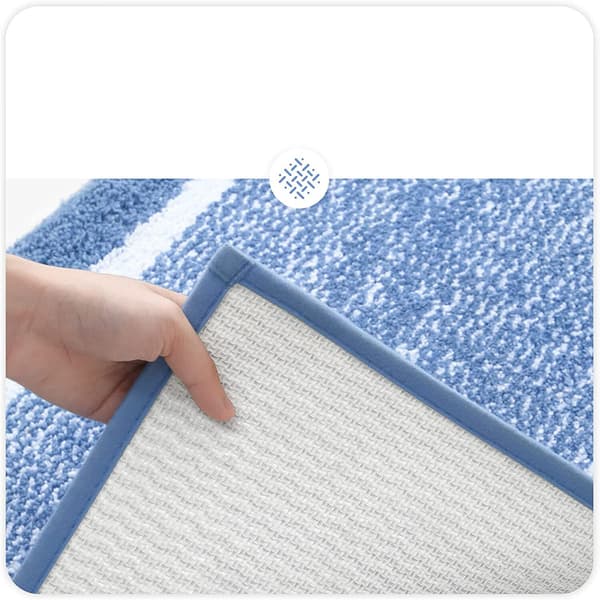 Blå 40x60cm Sklisikker Badematte, Maskinvaskbar Absorberende