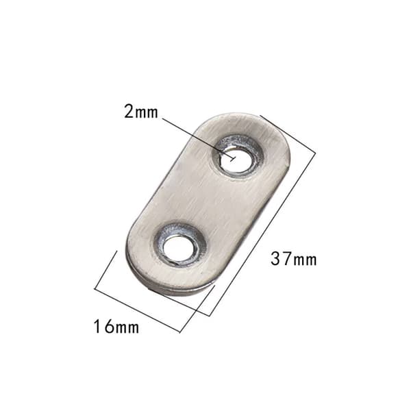 10 stk. (37 mm) Flade Stålbeslag lige Reparations- og Forbindelsesplader