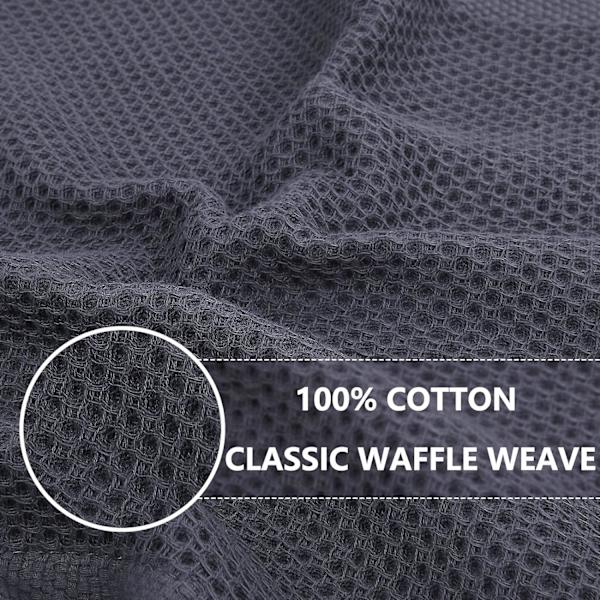 100% Bomuld Wafflevævet Køkken Opvaskeklud, Ultra Blød Absorberende Hurtigtørrende Opvaskehåndklæder, 12x12 Tommer, 6-Pak