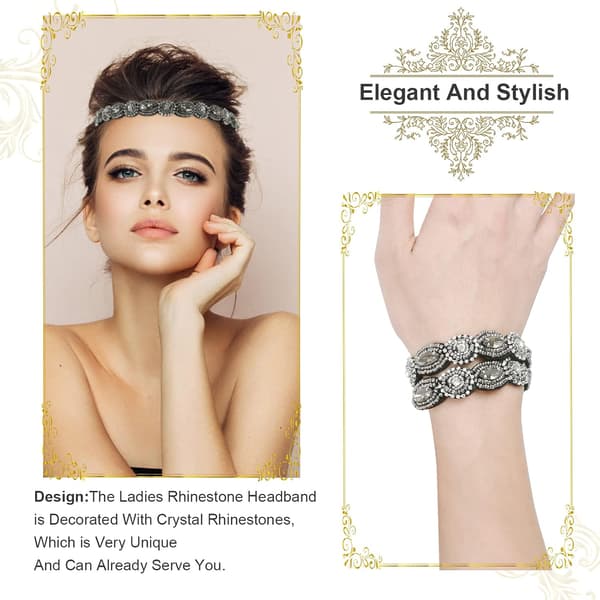 6-pack Rhinestone Elastiska Hårband, Bohemia Elastiska Hårband