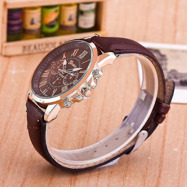 Luksus Brand Læder Quartz Ur Dame Herre Mode Armbånd