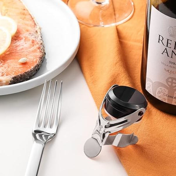 (2 stk.) Rustfrit Stål Champagneproppe med Lækagesikker