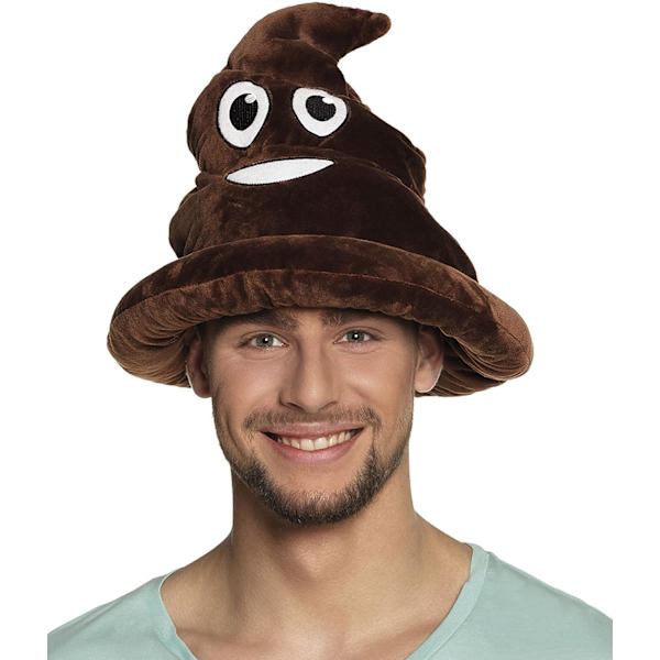 Shithead Mænds Hat, Brun, One Size, Smiley, Tilbehør, Temafest