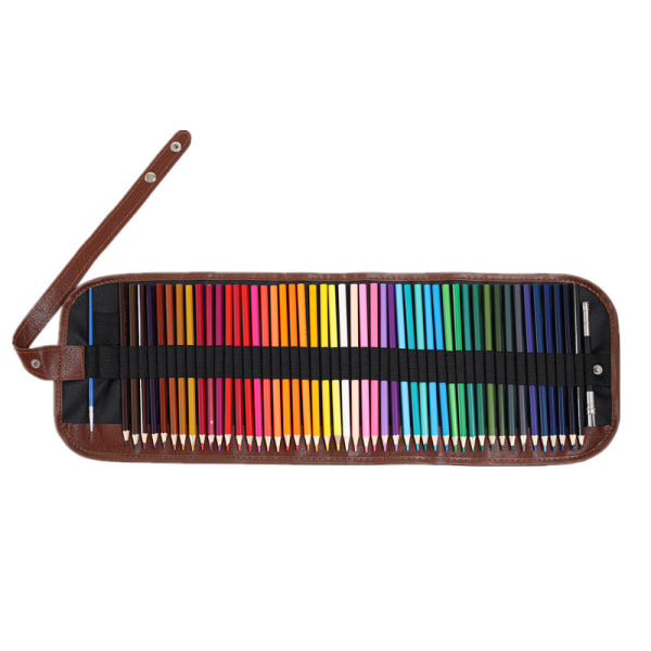 1 set med 48 färgpennor med bärbart canvas pennpaket