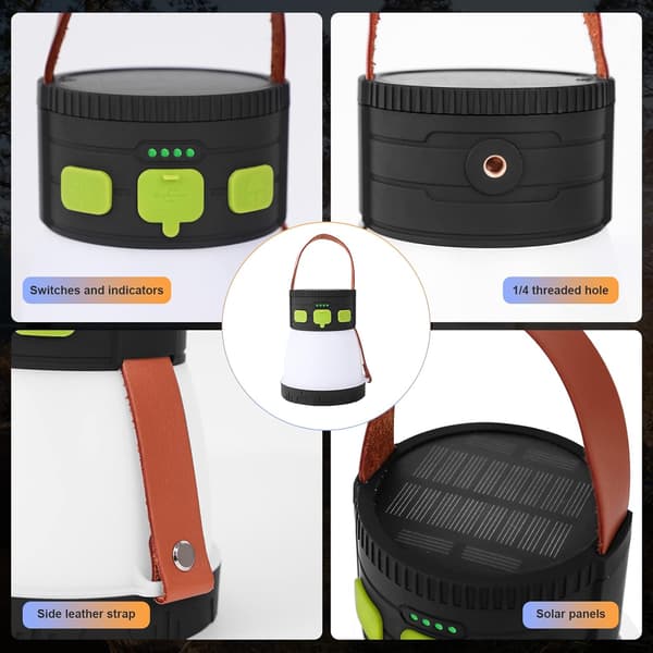 Solcelled campinglys 7200mAH oppladbart LED-lys 1500 lumen 8