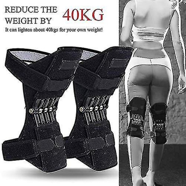 Power Knästöd Brace Fjäder Knästöd, 1 par Patella Booster Fjäder Knästöd Stöd För Vandring Sport