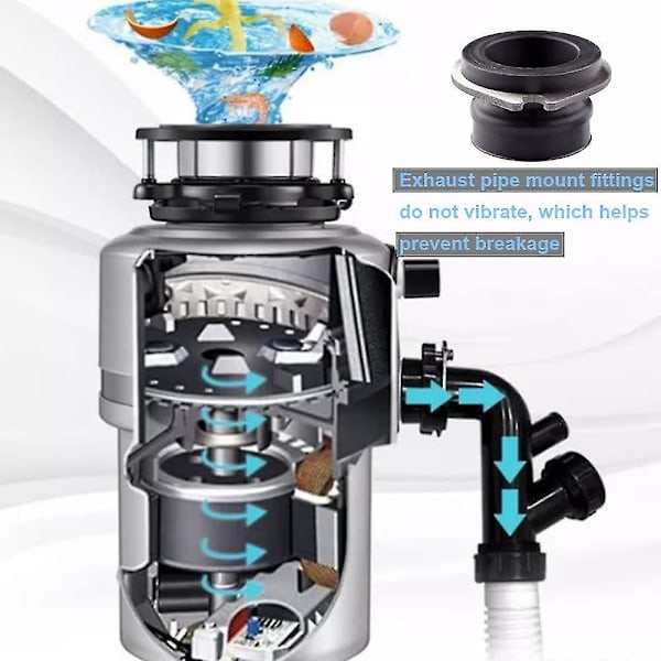2 stk. Flex kobling 75499 affaldskværn reservedele kompatibel med Insink-erator