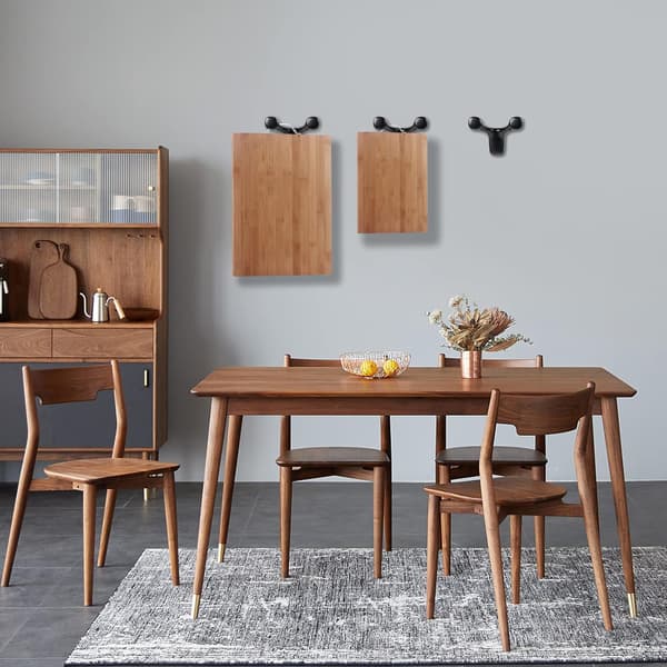 4 stk. Hornformede Væghængere Heavy Duty Sort Hardware Dobbelt
