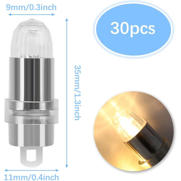 30 st Mini LED-ballonglampor Varmvitt för Papperslykta Boll