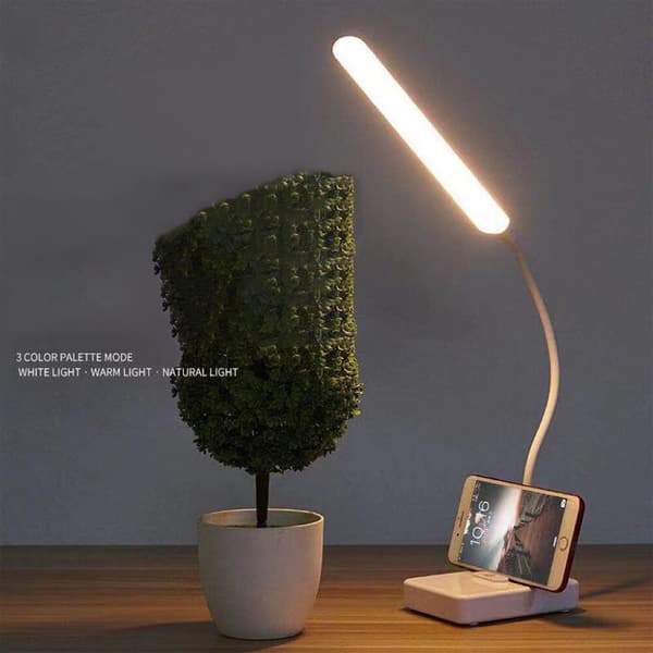 Rosa USB-oppladbart trådløst LED-bordlampe 1200mAh