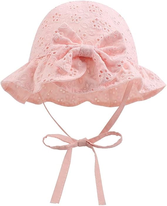 Spetsnodd Sommarhatt för Babyflicka (Puder, 42-45cm) Bomulls Solhattar