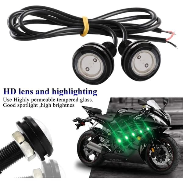 (Grön) 10 st Super Bright 23mm Eagle Eye Light LED DRL Dagsljus